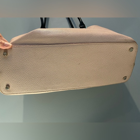 Kate Spade Pink Pebbled Leather Tote Bag Black Bow Accent Shoulder Purse - Picture 7 of 10